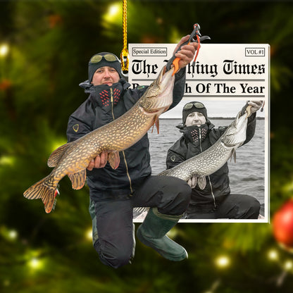 Custom Fishing Photo Newspaper Ornament