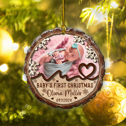 Custom Baby Photo 2-Layer Wood Ornament