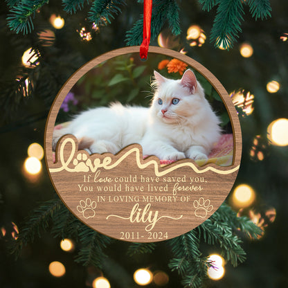 Custom Memorial Cat Wood and Acrylic Ornament