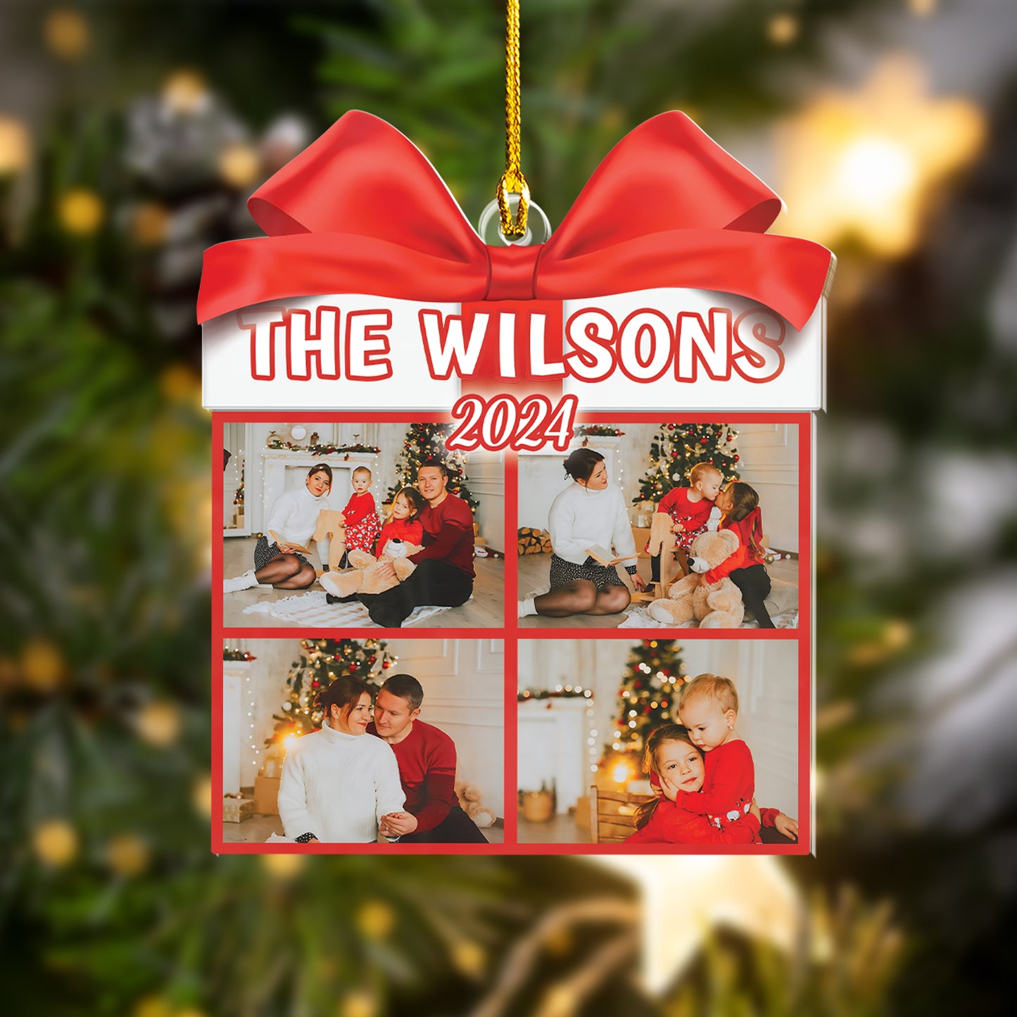 Custom Family Gift Photo Ornament