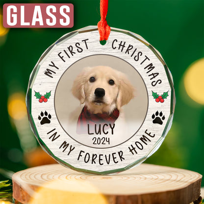 Custom Photo Dog First Christmas Ornament