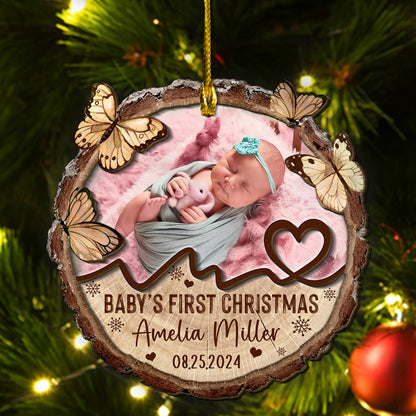 Custom Baby Photo 2-Layer Wood Ornament