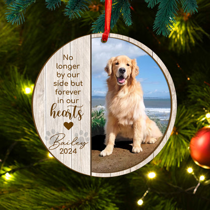 Custom Photo Memorial Dog Wood and Acrylic Ornament