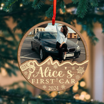 Custom First Car Wood and Acrylic Ornament