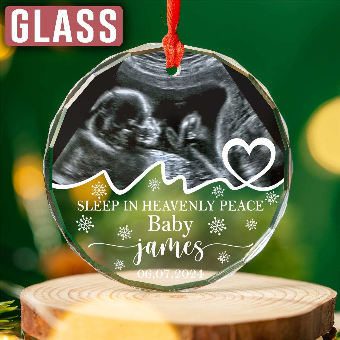 Custom Memorial Baby Ultrasound  Photo Ornament