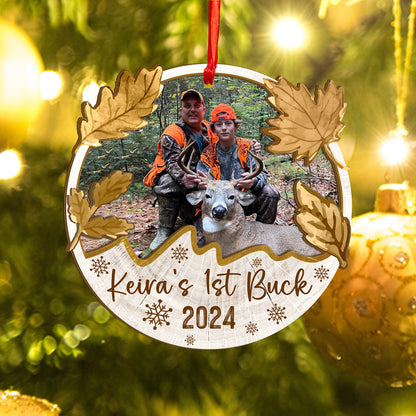 Custom Hunting Photo Wood and Acrylic Ornament