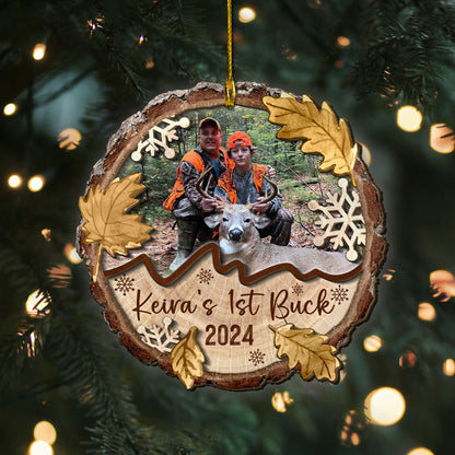 Custom Hunting Photo 2-Layer Wood Ornament