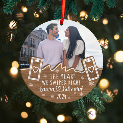 Custom Online Dating Photo Wood and Acrylic Ornament