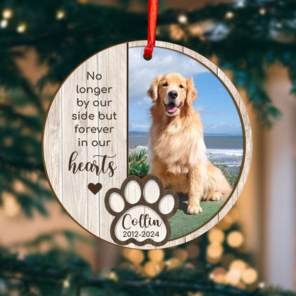 Custom Memorial Dog Photo Wood and Acrylic Ornament