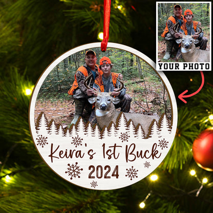 Custom Hunting Photo Wood and Acrylic Ornament