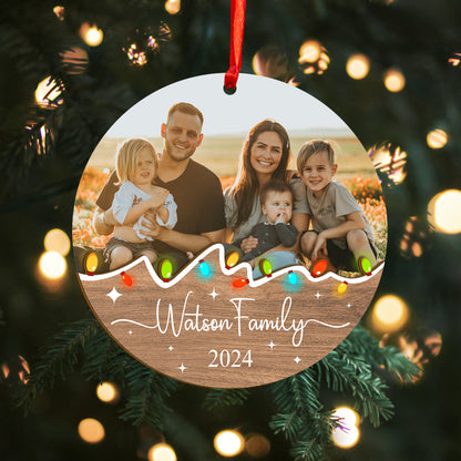 Custom Photo Family Wood and Acrylic Ornament