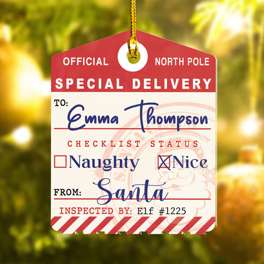 Custom Special Delivery Acrylic Ornament