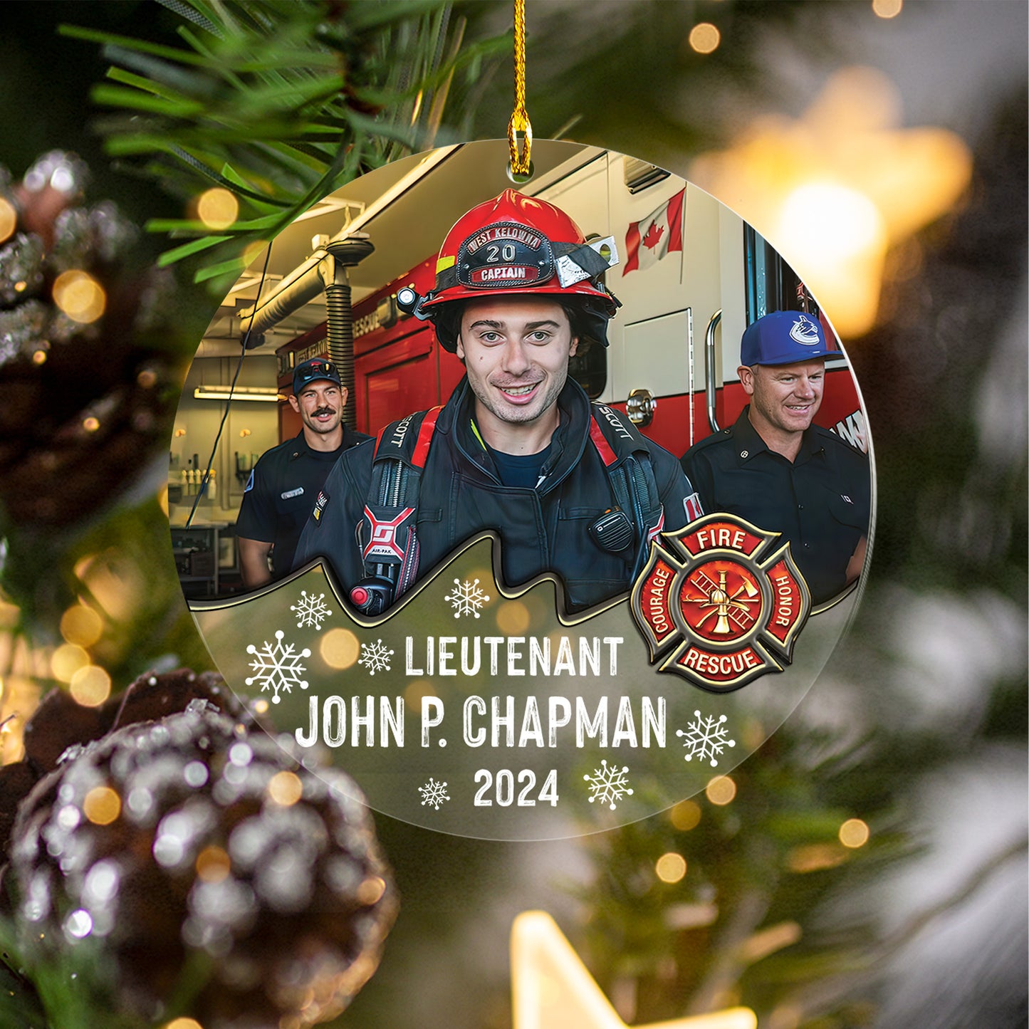 Custom Firefighter Photo Ornament