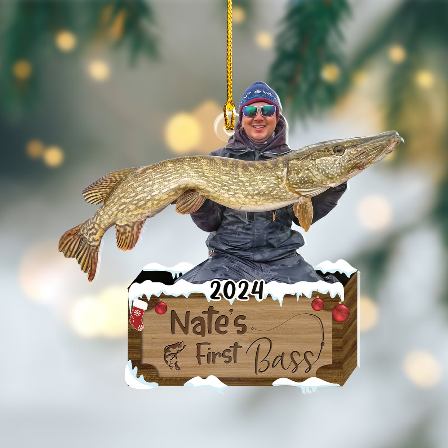 Custom Fishing Photo Ornament