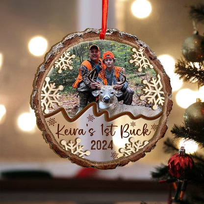 Custom Hunting Photo Wood and Acrylic Ornament