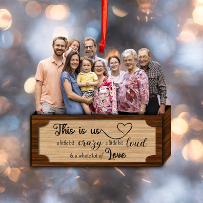 Custom Photo Family Wood and Acrylic Ornament