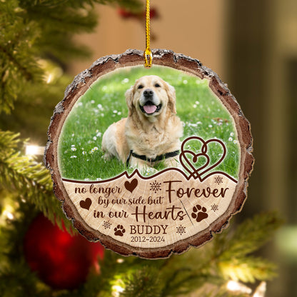 Custom Dog Memorial Photo Wood Ornament