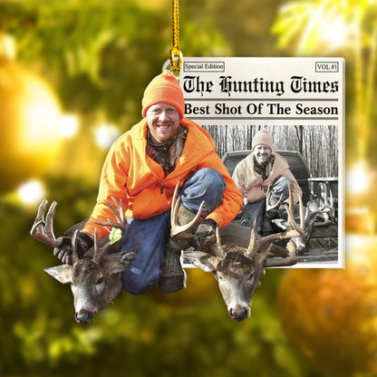 Custom Hunting Photo Newspaper Ornament