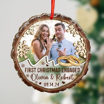 Custom Wedding Photo Wood and Acrylic Ornament