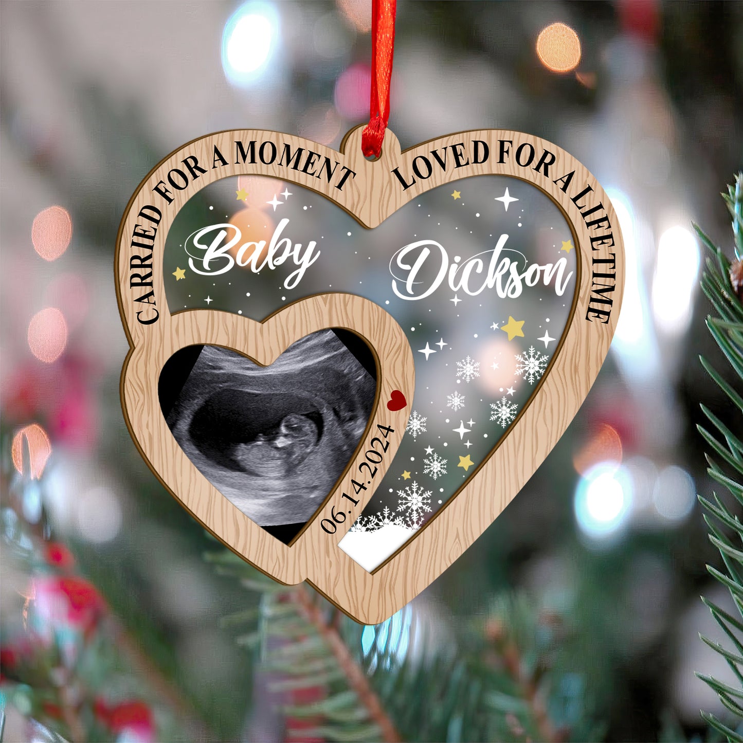 Custom Miscarriage Photo Wood and Acrylic Ornament