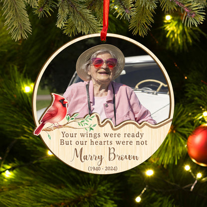 Custom Memorial Photo Wood and Acrylic Ornament