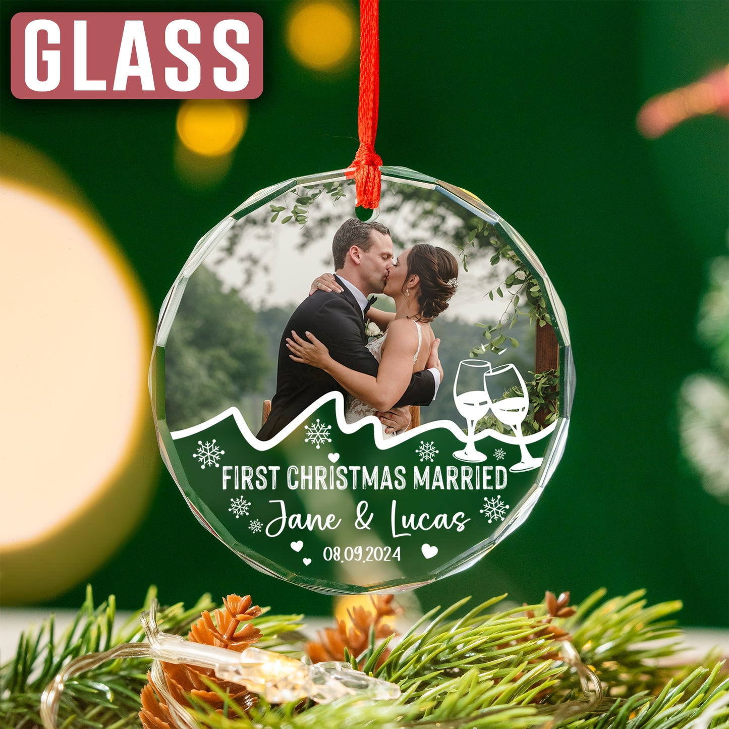 Custom Wedding Photo Ornament