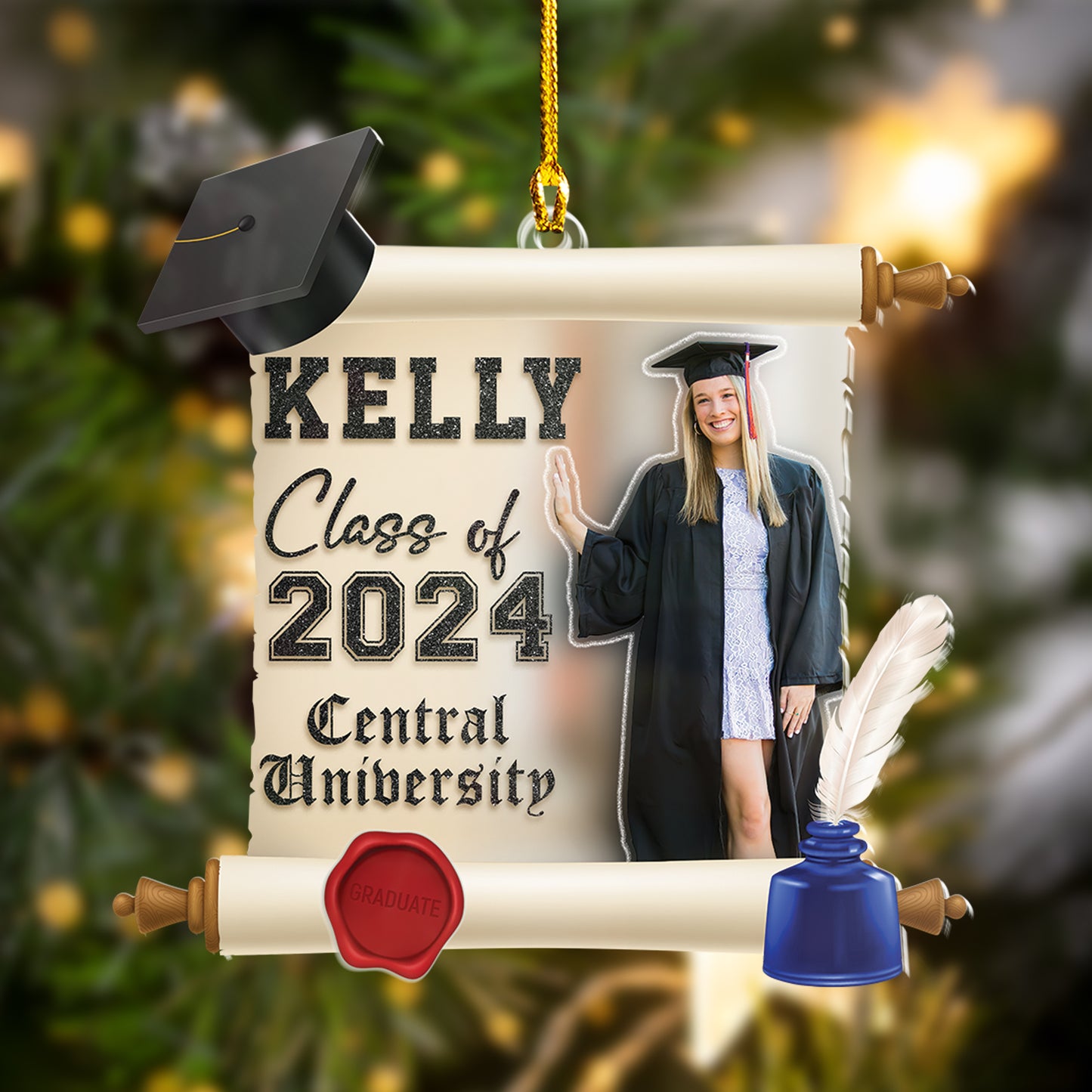 Custom Graduation Photo Ornament