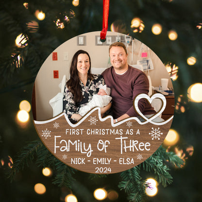 Custom Family Photo Wood and Acrylic Ornament