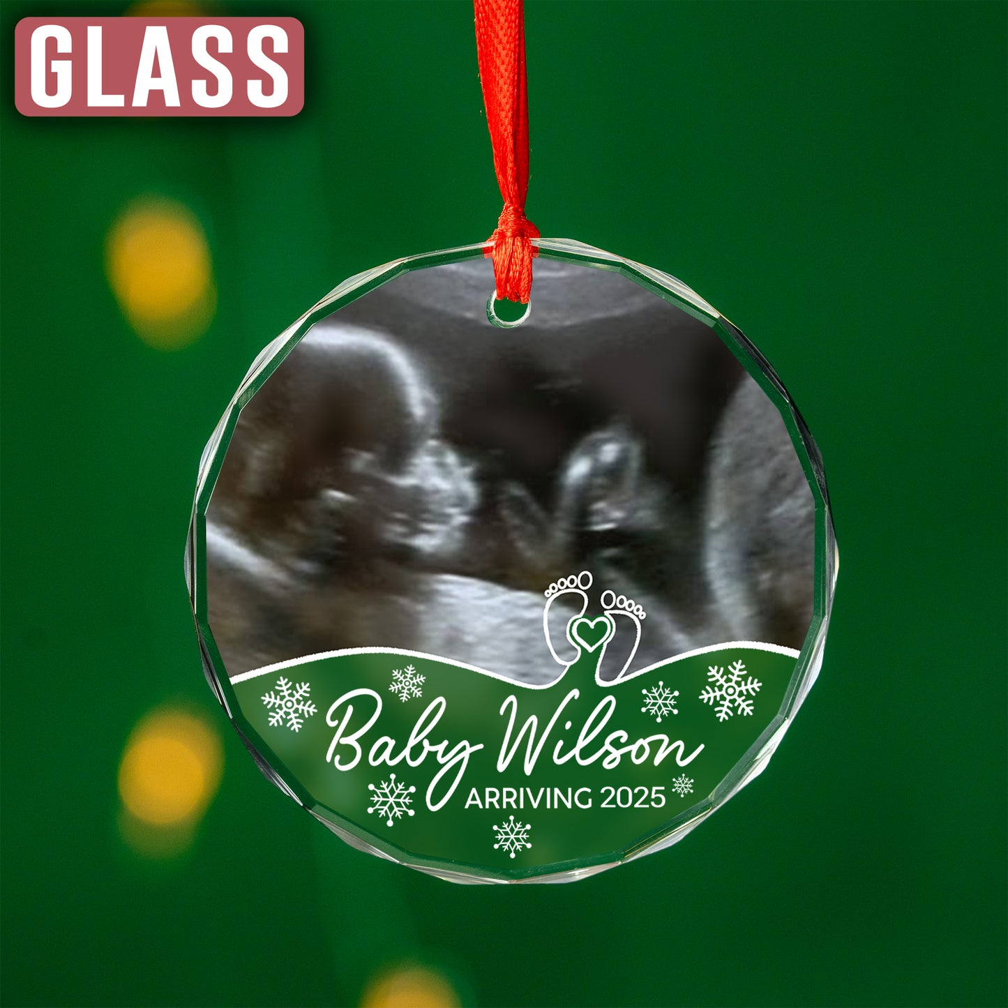 Custom Baby Photo Ultrasound Ornament