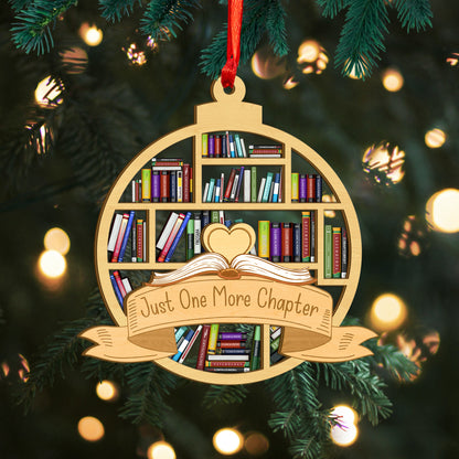 Custom Book Lovers Christmas Wood and Acrylic Ornament