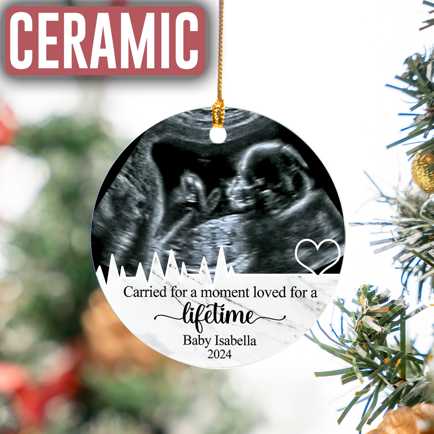 Custom Miscarriage Baby Ultrasound Photo Ornament