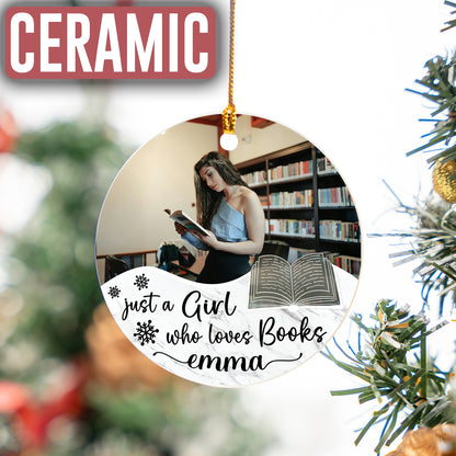 Custom Photo Book Lover Ornament