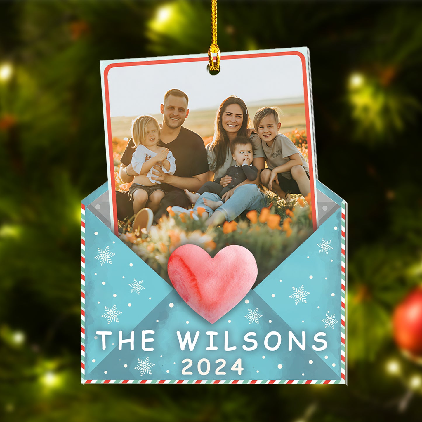 Custom Letter Family Photo Ornament