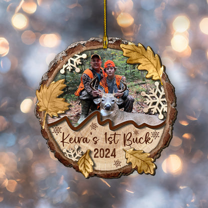 Custom Hunting Photo 2-Layer Wood Ornament