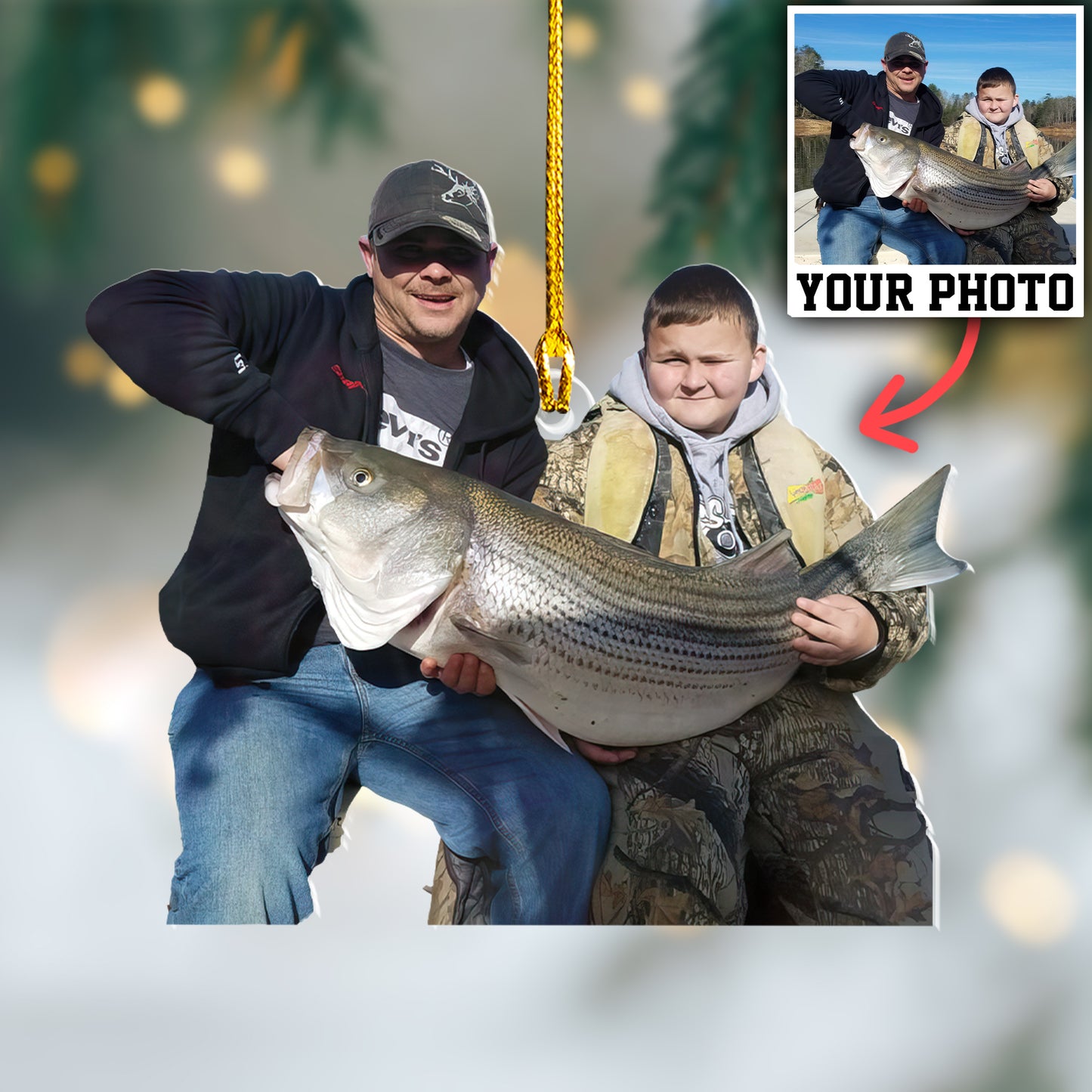 Custom Fishing Photo Ornament