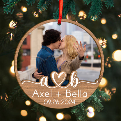 Custom Photo Couple Wood and Acrylic Ornament