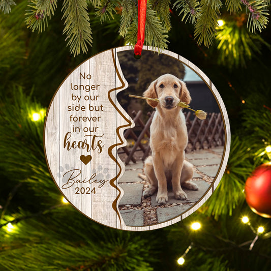 Custom Photo Memorial Dog Wood and Acrylic Ornament