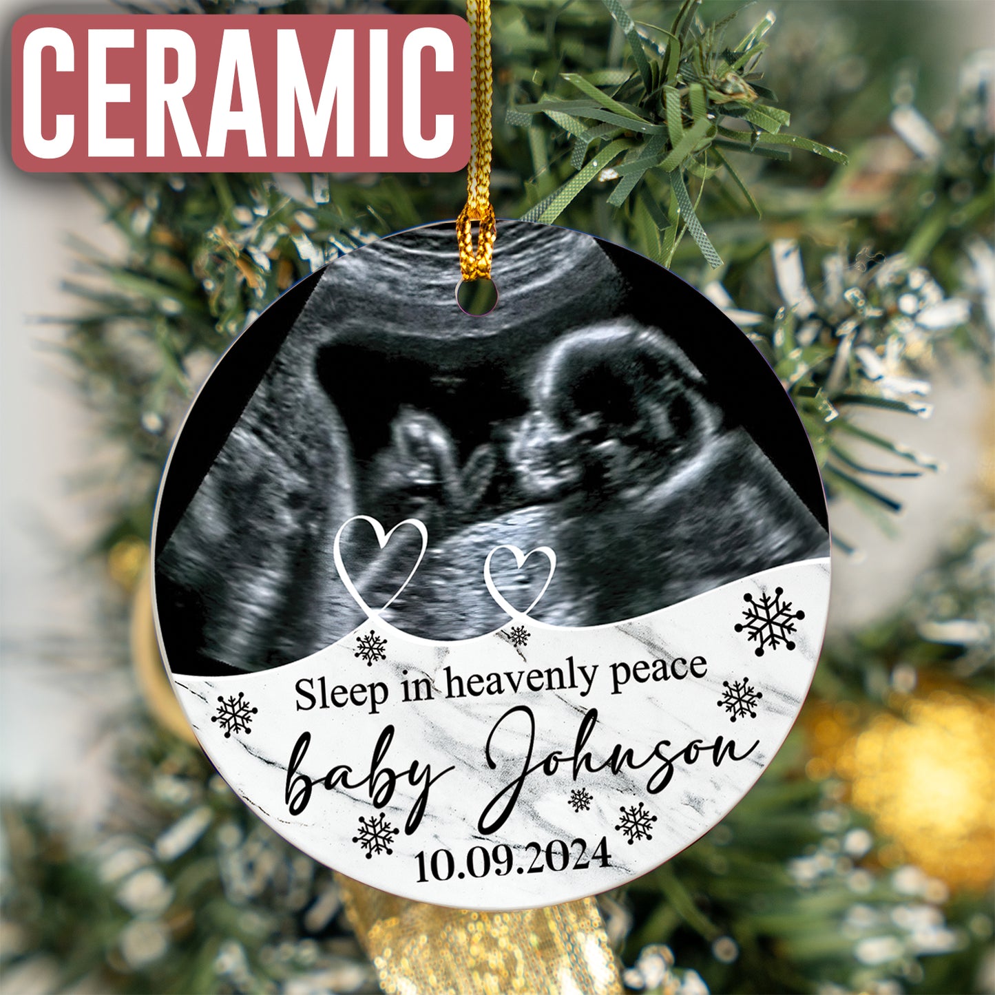 Custom Ultrasound Photo Memorial Ornament