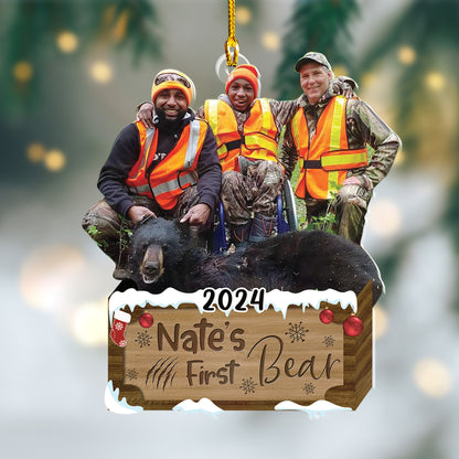 Custom Bear Hunting Photo Ornament