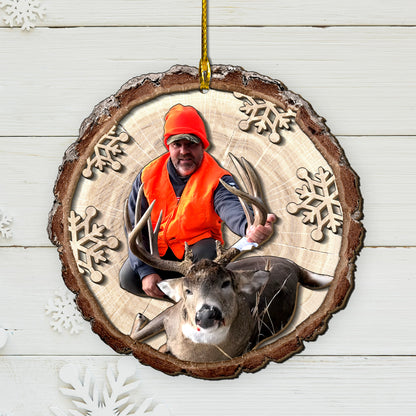 Custom Hunting Photo 2-Layer Wood Ornament