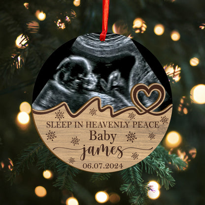 Custom Memorial Baby Photo Wood and Acrylic Ornament