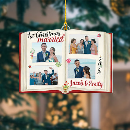 Custom Photobook Wedding Ornament