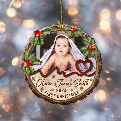 Custom Baby Photo 2-Layer Wood Ornament