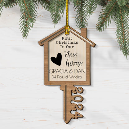 Custom New Home 2024 2-Layers Wood Ornament