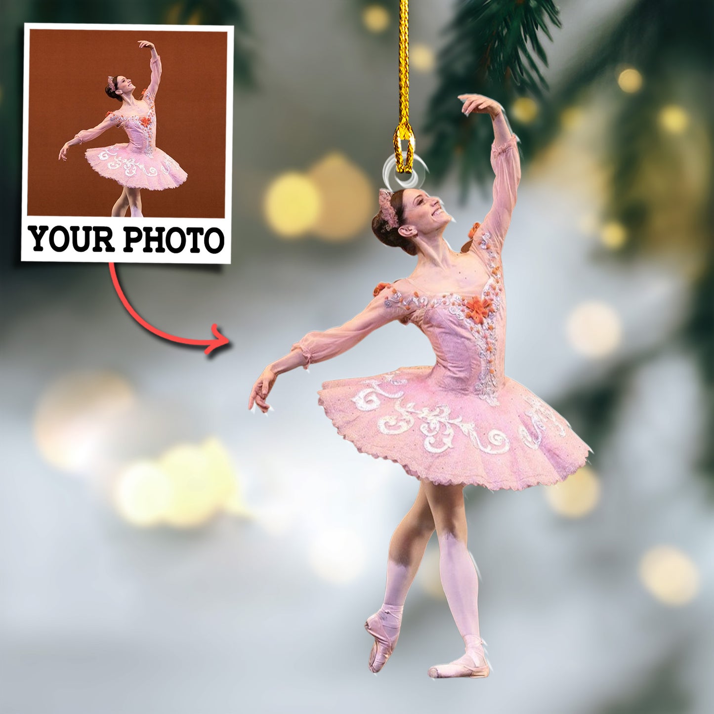 Custom Ballet Dancing Photo Ornament