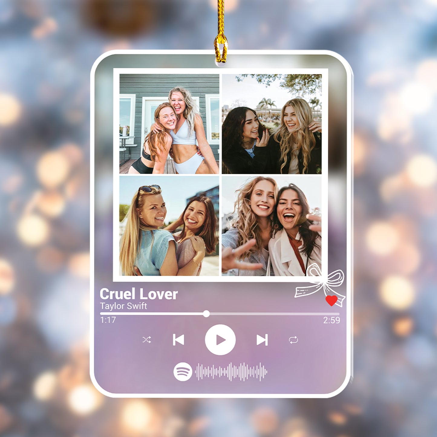 Custom Photo Besties Music Player Acrylic Ornament