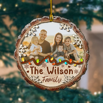 Custom Family Photo 2-Layer Wood Ornament