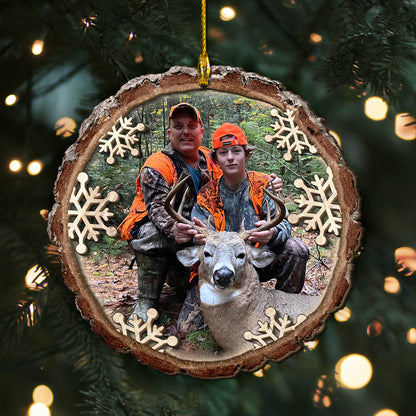 Custom Hunting Photo 2-Layers Wood Ornament