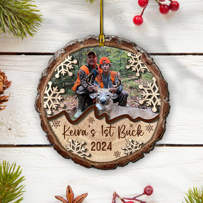 Custom Hunting Photo 2-Layer Wood Ornament