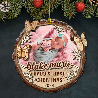 Custom Baby 2-Layer Wood Slice Ornament